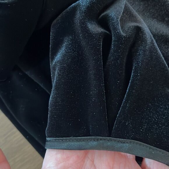 Wanko Black Velvet Evening Set Rhinestone Trim Stretch Top & Pants Outfit S NWT - Picture 10 of 10